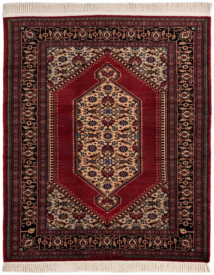 Detail image of 4' 3 x 6' Hand Knotted Lahour Oriental Wool Rug