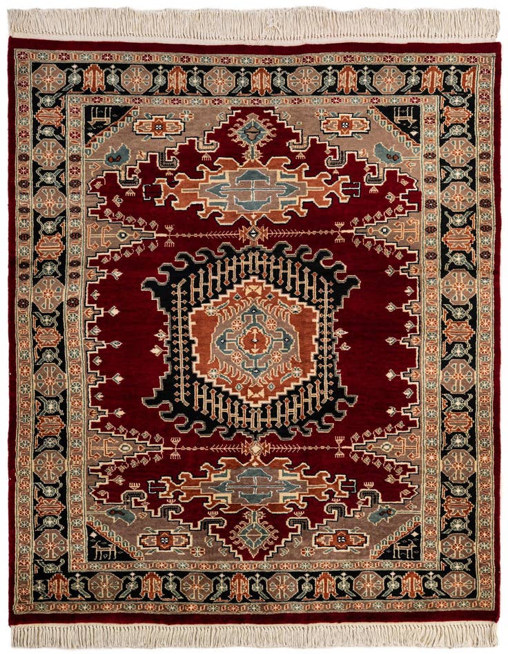 Detail image of 4' 3 x 6' 5 Hand Knotted Lahour Oriental Rug