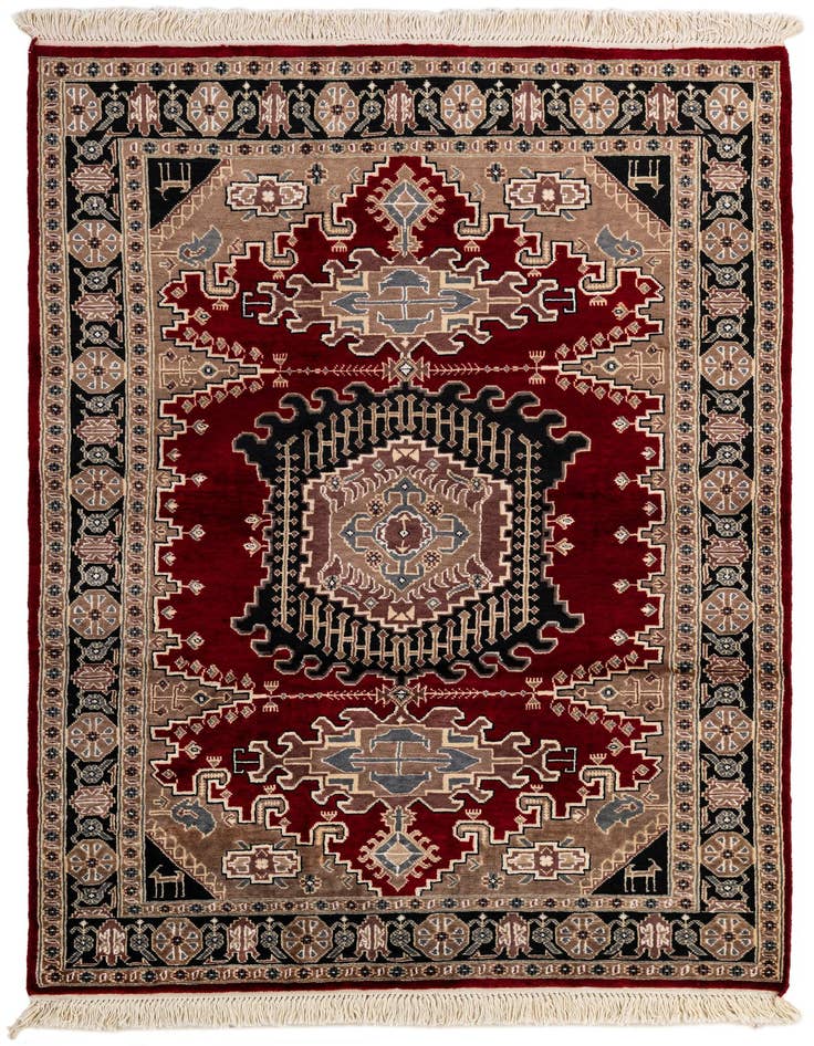 Detail image of 4' 2 x 6' 2 Hand Knotted Lahour Oriental Rug