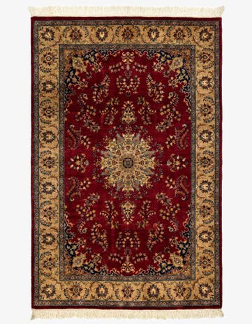 4' 2 x 6' 3 Hand Knotted Lahour Oriental Wool Rug