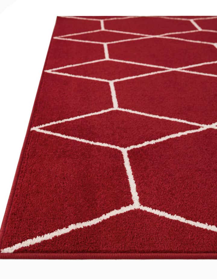 Custom Red Lattice Frieze Rug