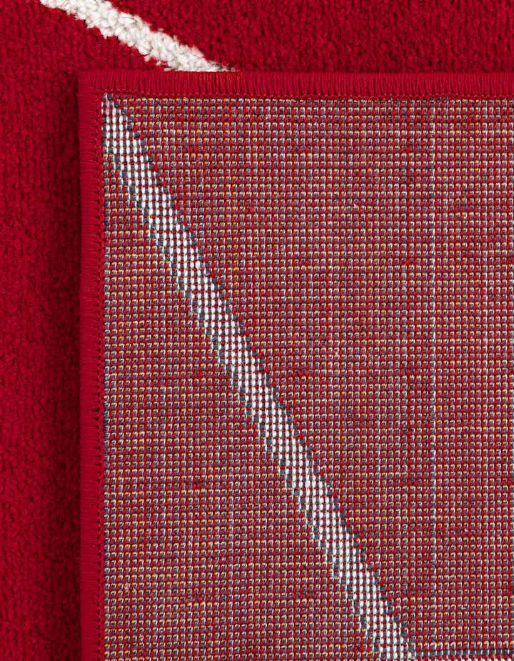 Custom Red Lattice Frieze Rug