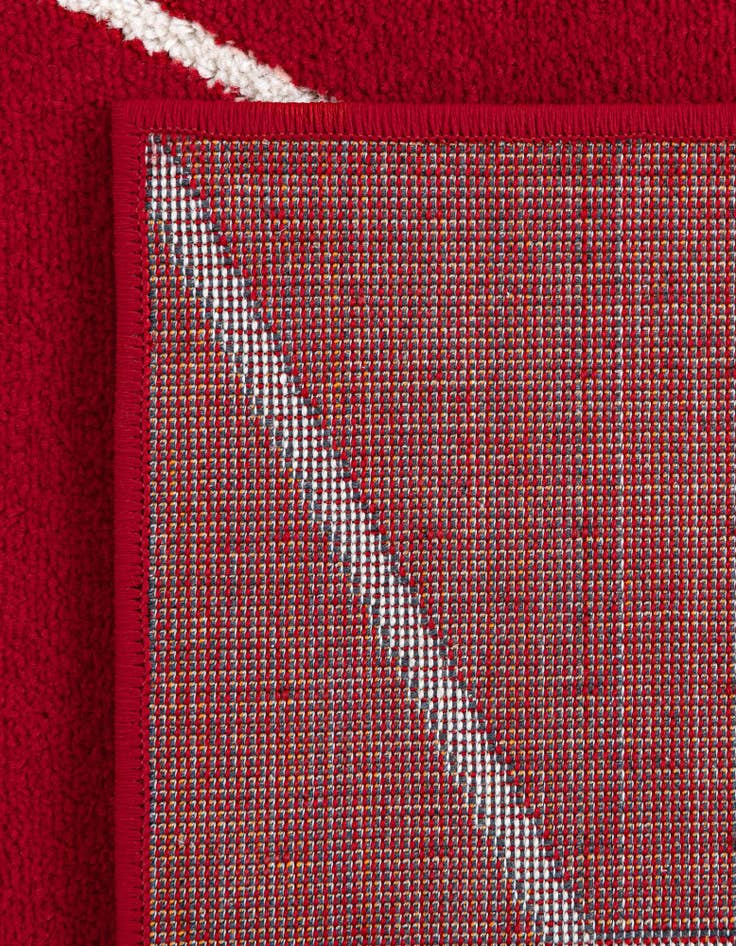 Detail image of Custom Red Lattice Frieze Rug