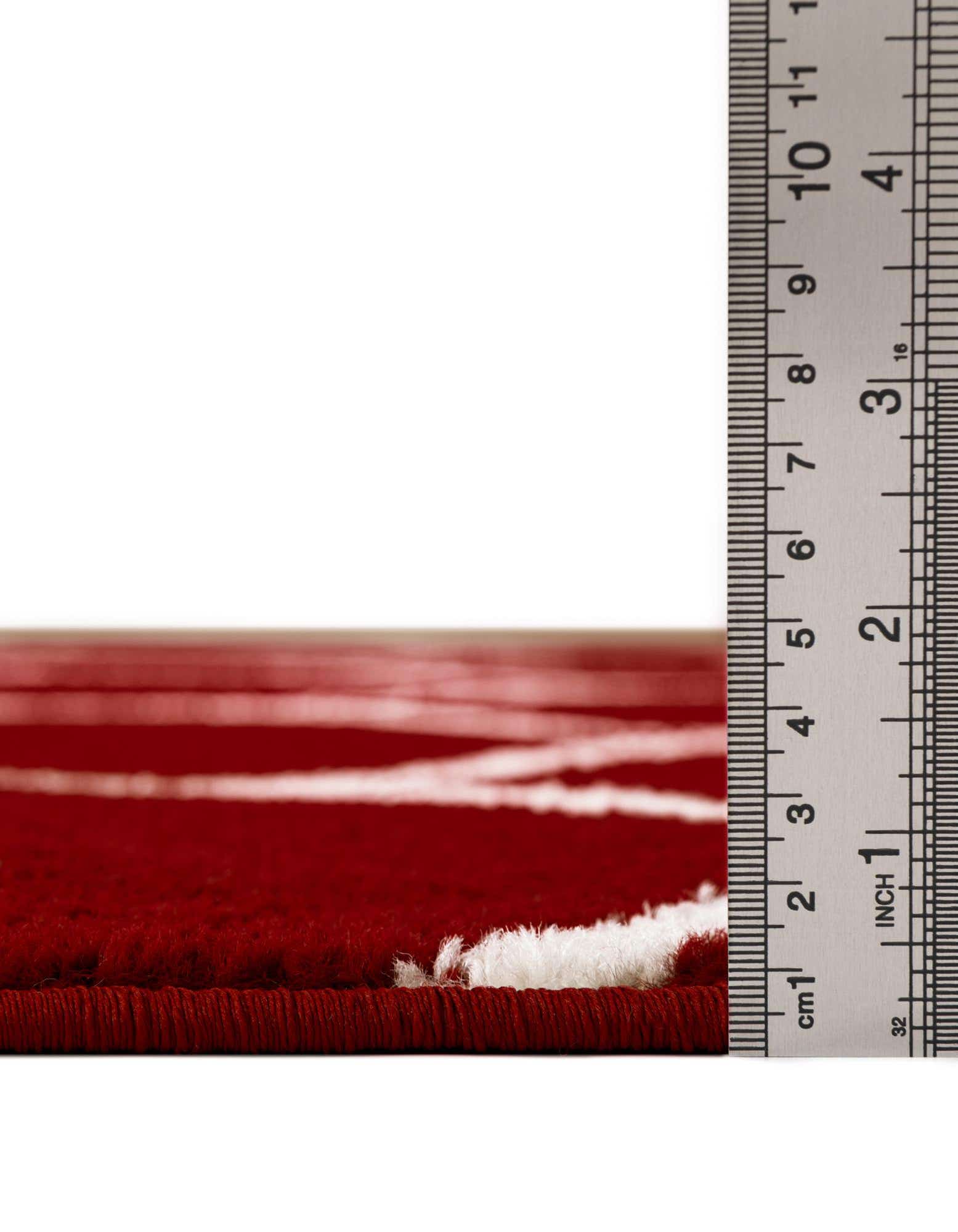 Custom Red Lattice Frieze Rug