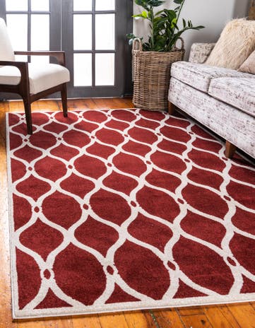 Red Lattice Rug