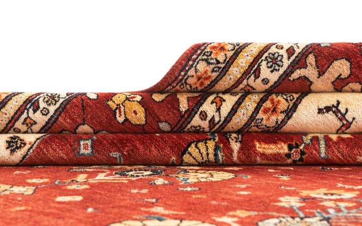 Detail image of 7' 11 x 11' 6 Hand Knotted Luribaft Rug