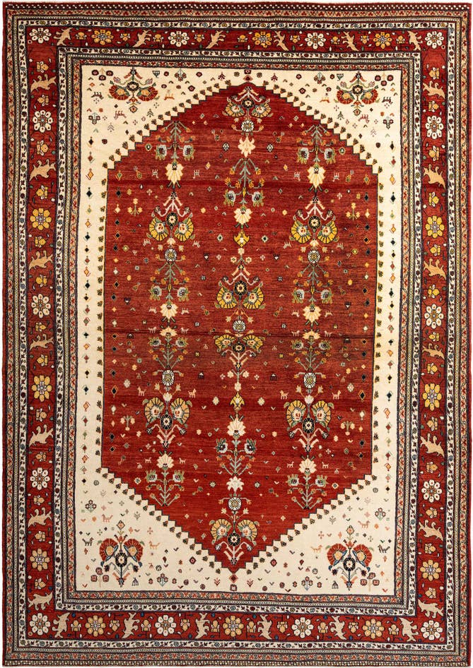 Detail image of 8' 1 x 11' 7 Hand Knotted Luribaft Rug