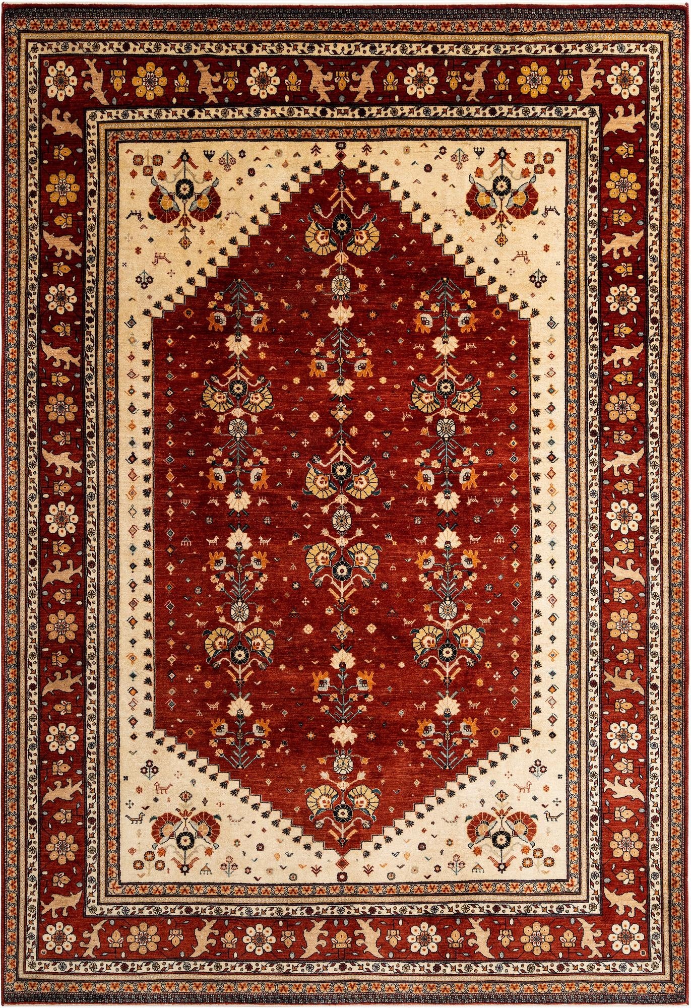 7' 11 x 11' 6  Hand Knotted Luribaft Rug