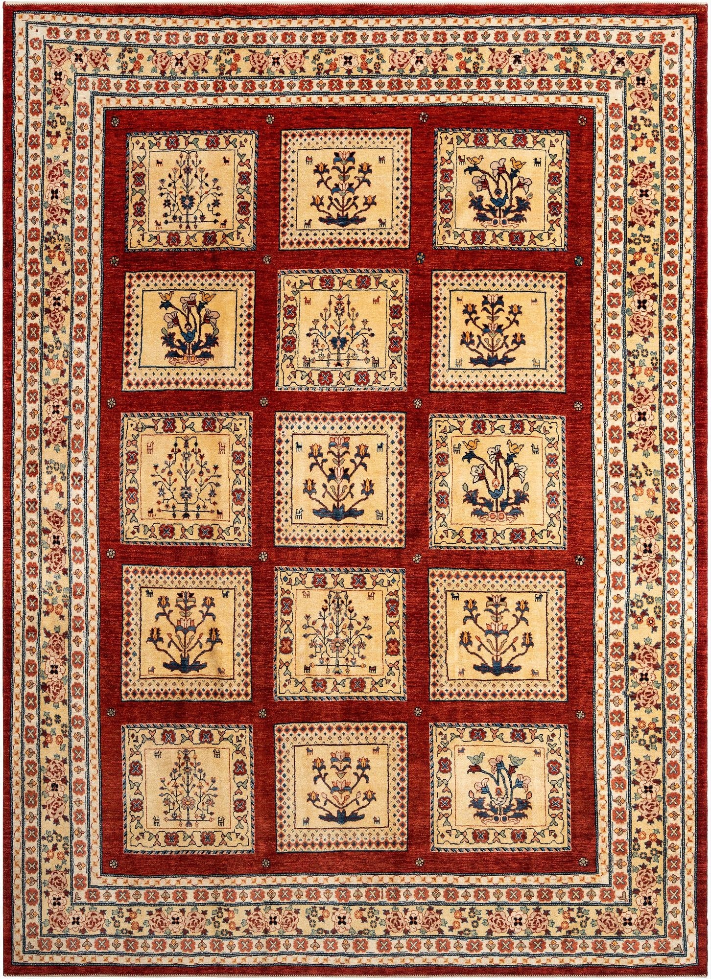 8' 5 x 11' 5  Hand Knotted Luribaft Rug