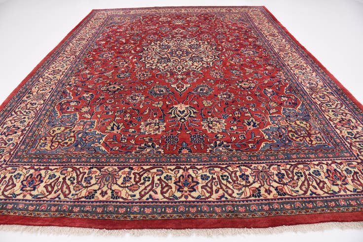 Detail image of 10' x 13' 4 Hand Knotted Mahal Persian Wool Rug