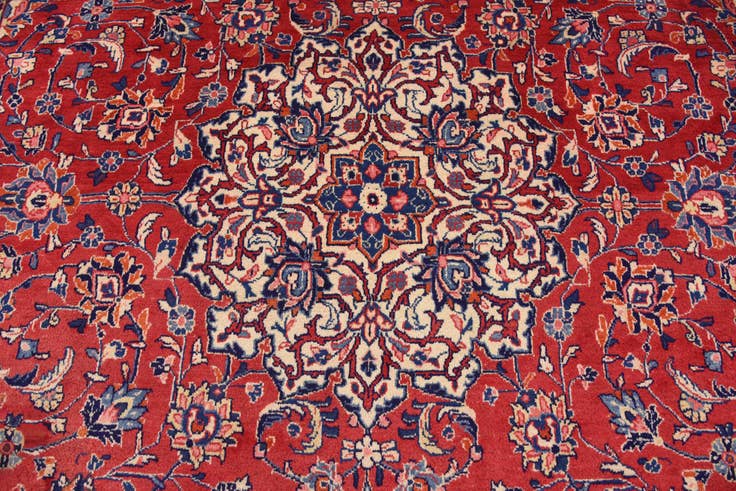 Detail image of 10' x 13' 4 Hand Knotted Mahal Persian Wool Rug