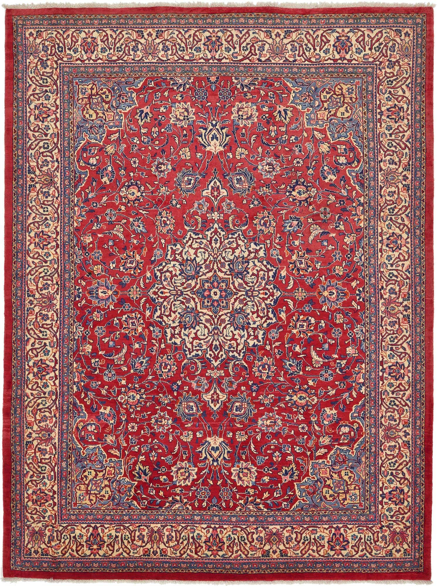 10' x 13' 4 Hand Knotted Mahal Persian Wool Rug