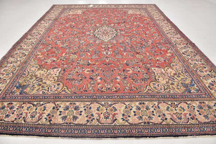 10' x 13' 7 Hand Knotted Mahal Persian Wool Rug