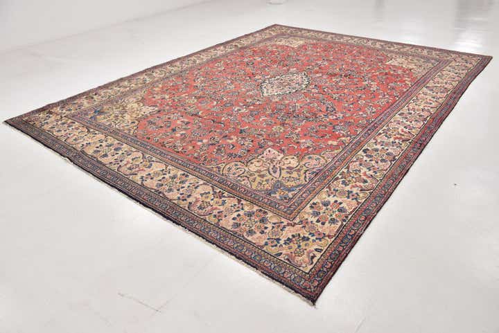 10' x 13' 7 Hand Knotted Mahal Persian Wool Rug
