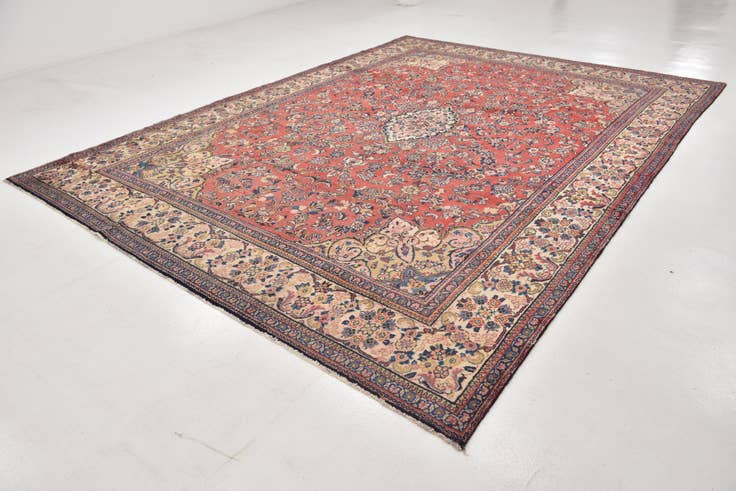 Detail image of 10' x 13' 7 Hand Knotted Mahal Persian Wool Rug
