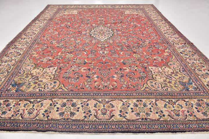 10' x 13' 7 Hand Knotted Mahal Persian Wool Rug