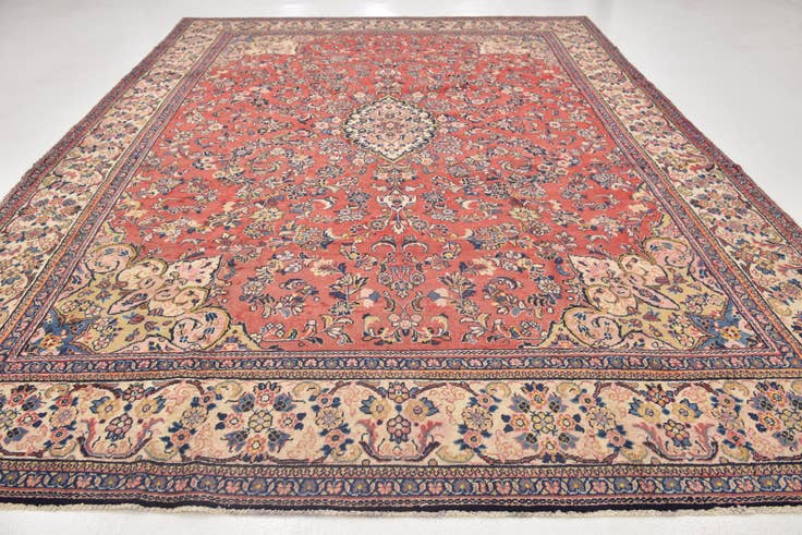 Detail image of 10' x 13' 7 Hand Knotted Mahal Persian Wool Rug