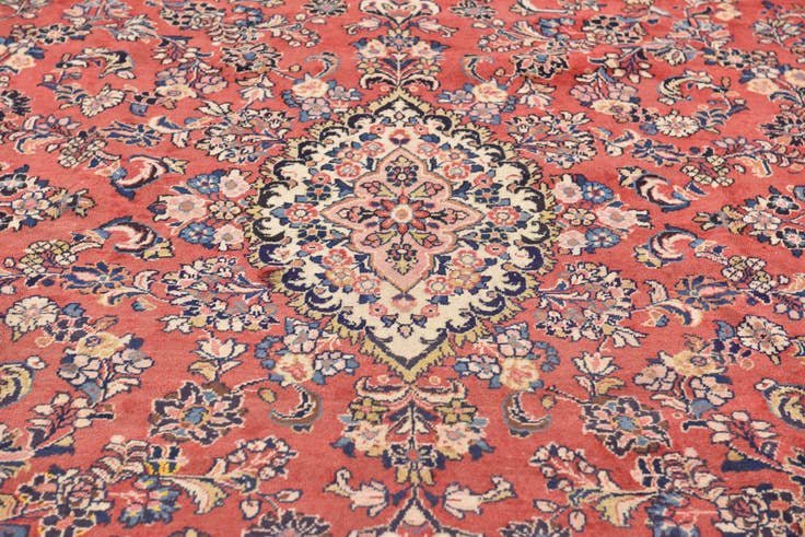 Detail image of 10' x 13' 7 Hand Knotted Mahal Persian Wool Rug