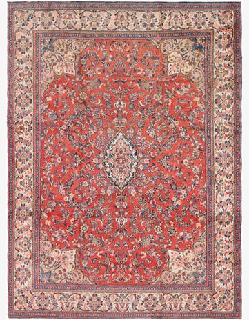 10' x 13' 7 Hand Knotted Mahal Persian Wool Rug