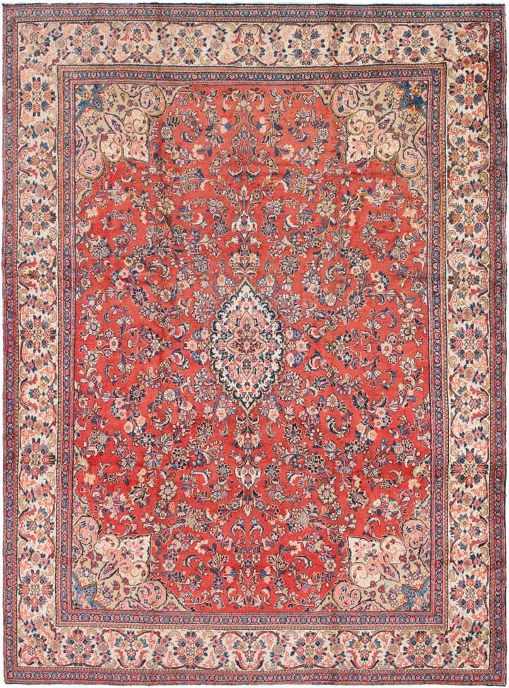 10' x 13' 7 Hand Knotted Mahal Persian Wool Rug
