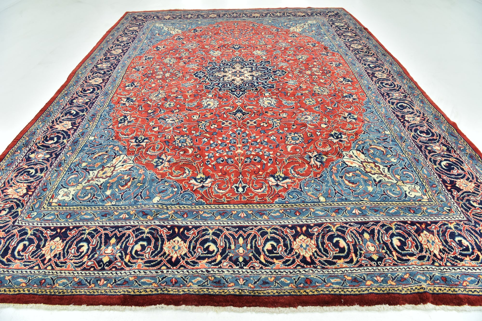 10' x 13' 5 Hand Knotted Mahal Persian Wool Rug