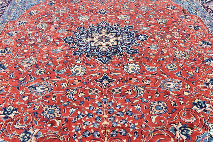Detail image of 10' x 13' 5 Hand Knotted Mahal Persian Wool Rug