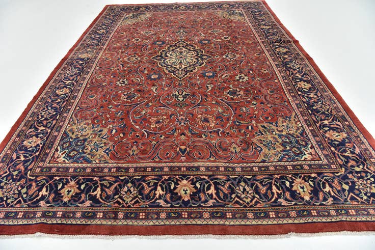 Detail image of 8' 10 x 13' Hand Knotted Mahal Persian Wool Rug