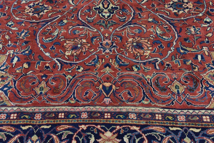 Detail image of 8' 10 x 13' Hand Knotted Mahal Persian Wool Rug