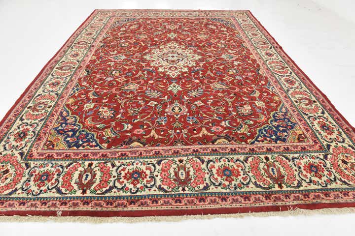 9' 8 x 13' 3 Hand Knotted Mahal Persian Wool Rug