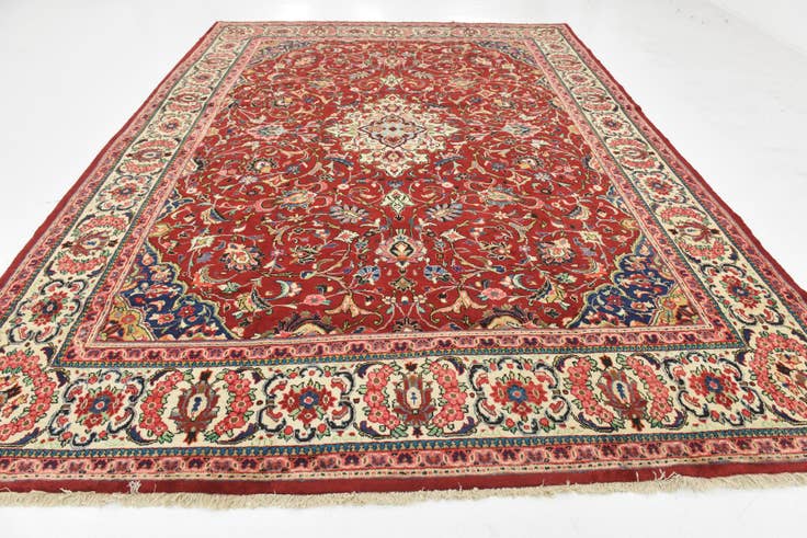 Detail image of 9' 8 x 13' 3 Hand Knotted Mahal Persian Wool Rug
