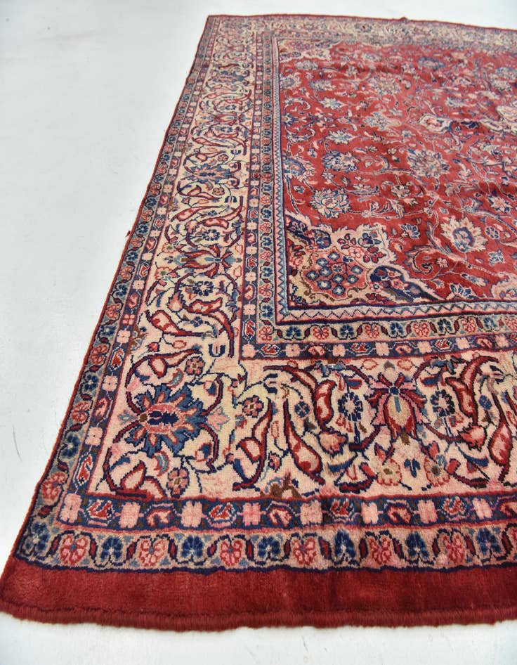 Detail image of 9' 4 x 13'  Hand Knotted Mahal Persian Wool Rug