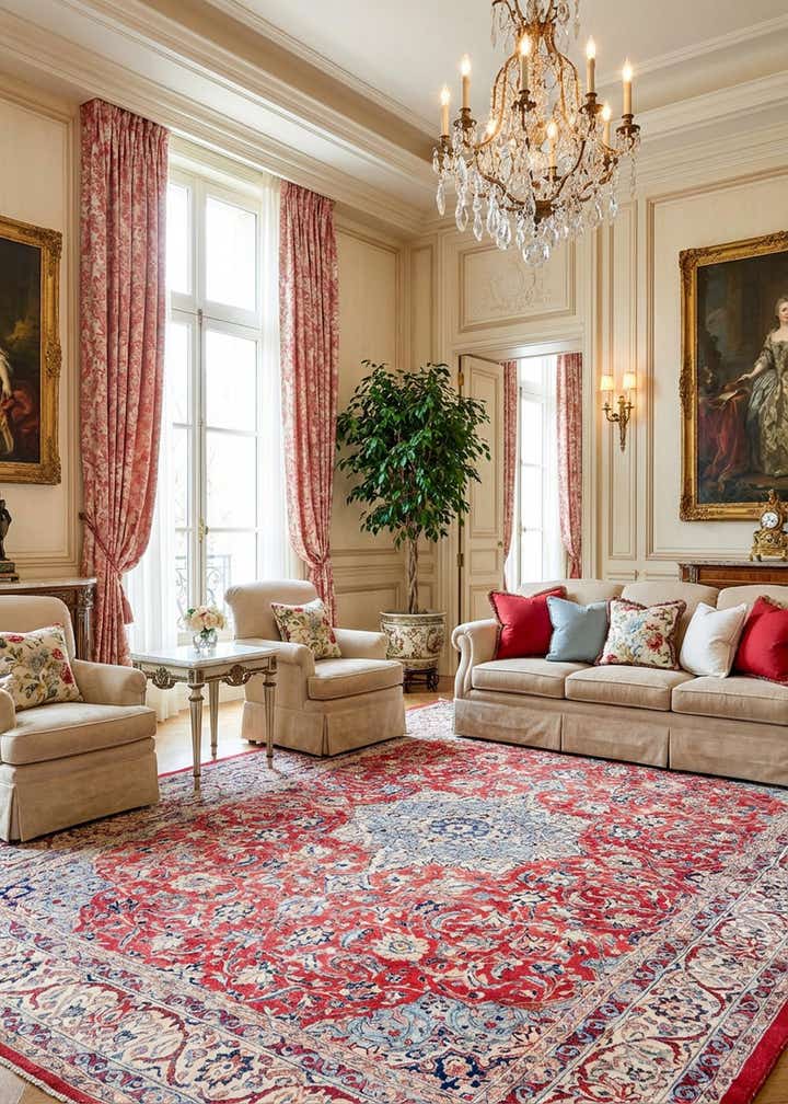 10' 4 x 13' 3 Hand Knotted Mahal Persian Wool Rug