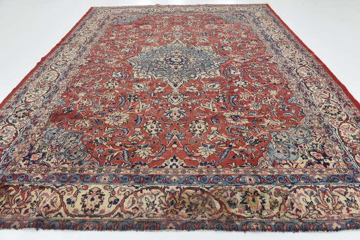 Detail image of 10' 4 x 13' 3 Hand Knotted Mahal Persian Wool Rug