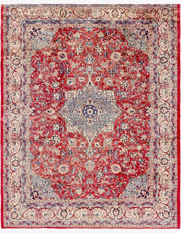 10' 4 x 13' 3 Hand Knotted Mahal Persian Wool Rug