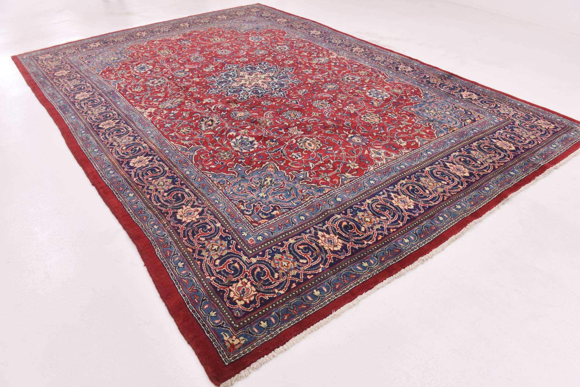 9' 9 x 13' 8 Hand Knotted Mahal Persian Wool Rug