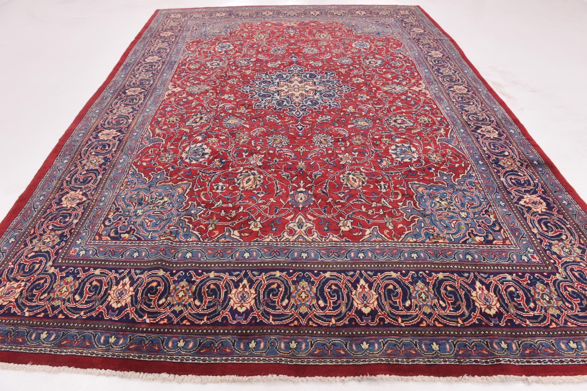 9' 9 x 13' 8 Hand Knotted Mahal Persian Wool Rug