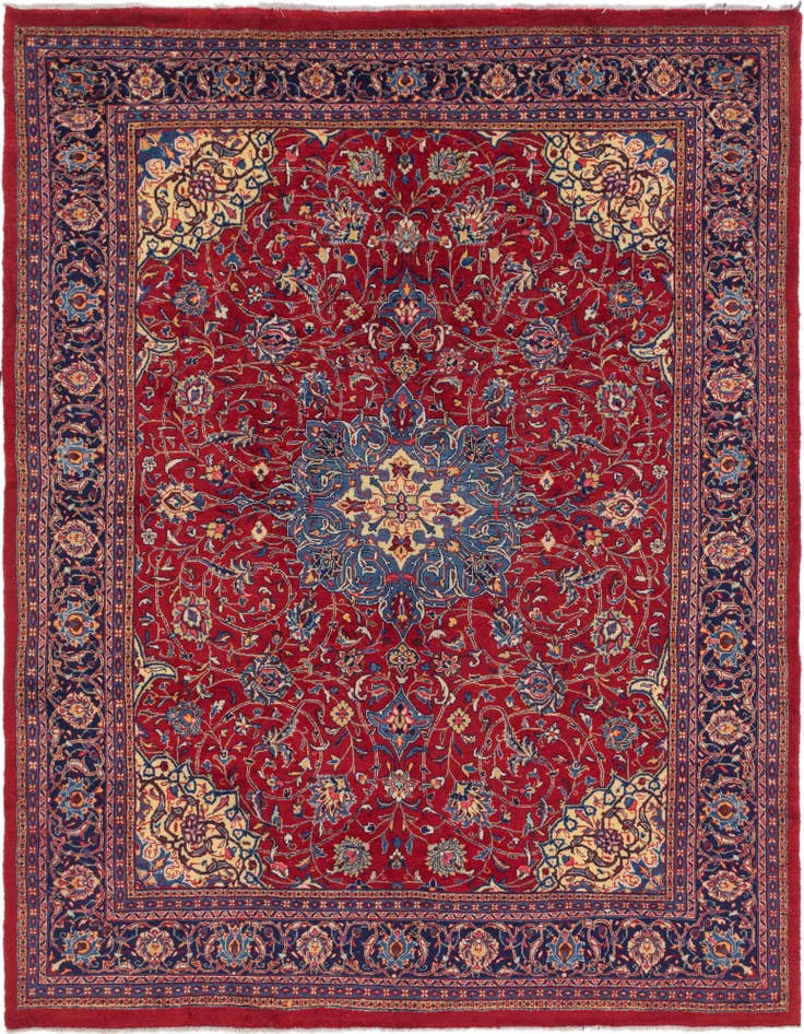 Detail image of 9' 6 x 12' 9 Hand Knotted Mahal Persian Wool Rug