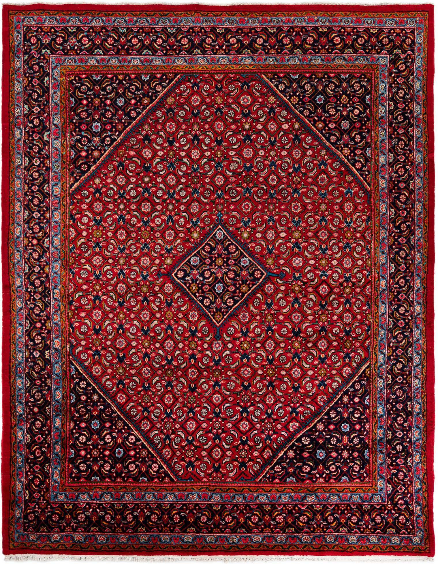 9' 8 x 12' 10 Hand Knotted Mahal Persian Wool Rug