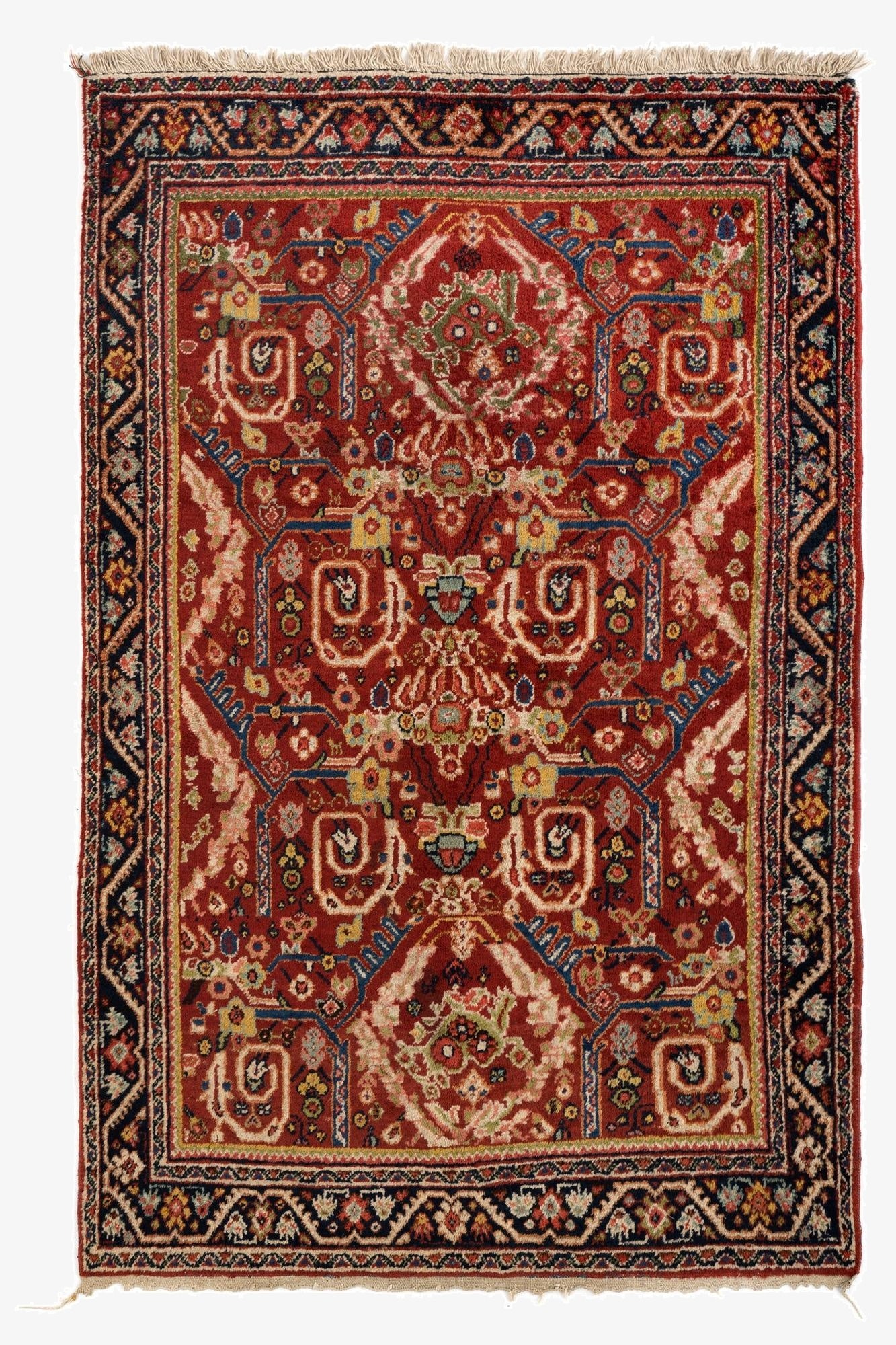 4' 5 x 6' 9  Hand Knotted Mahal Persian Wool Rug