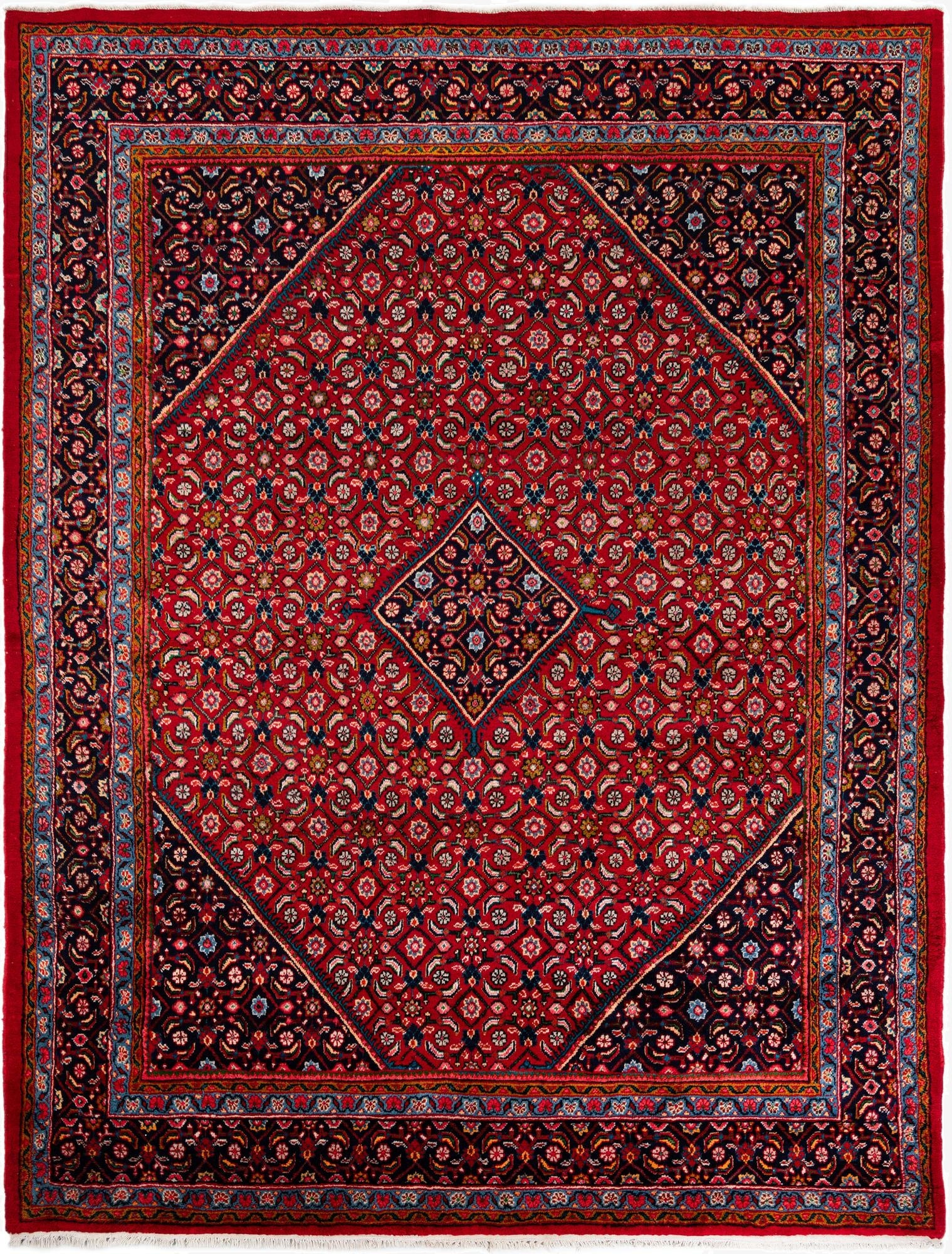 9' 8 x 12' 10  Hand Knotted Mahal Persian Wool Rug
