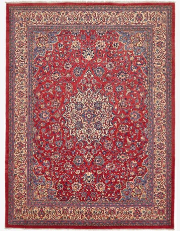 10' x 13' 4 Hand Knotted Mahal Persian Wool Rug