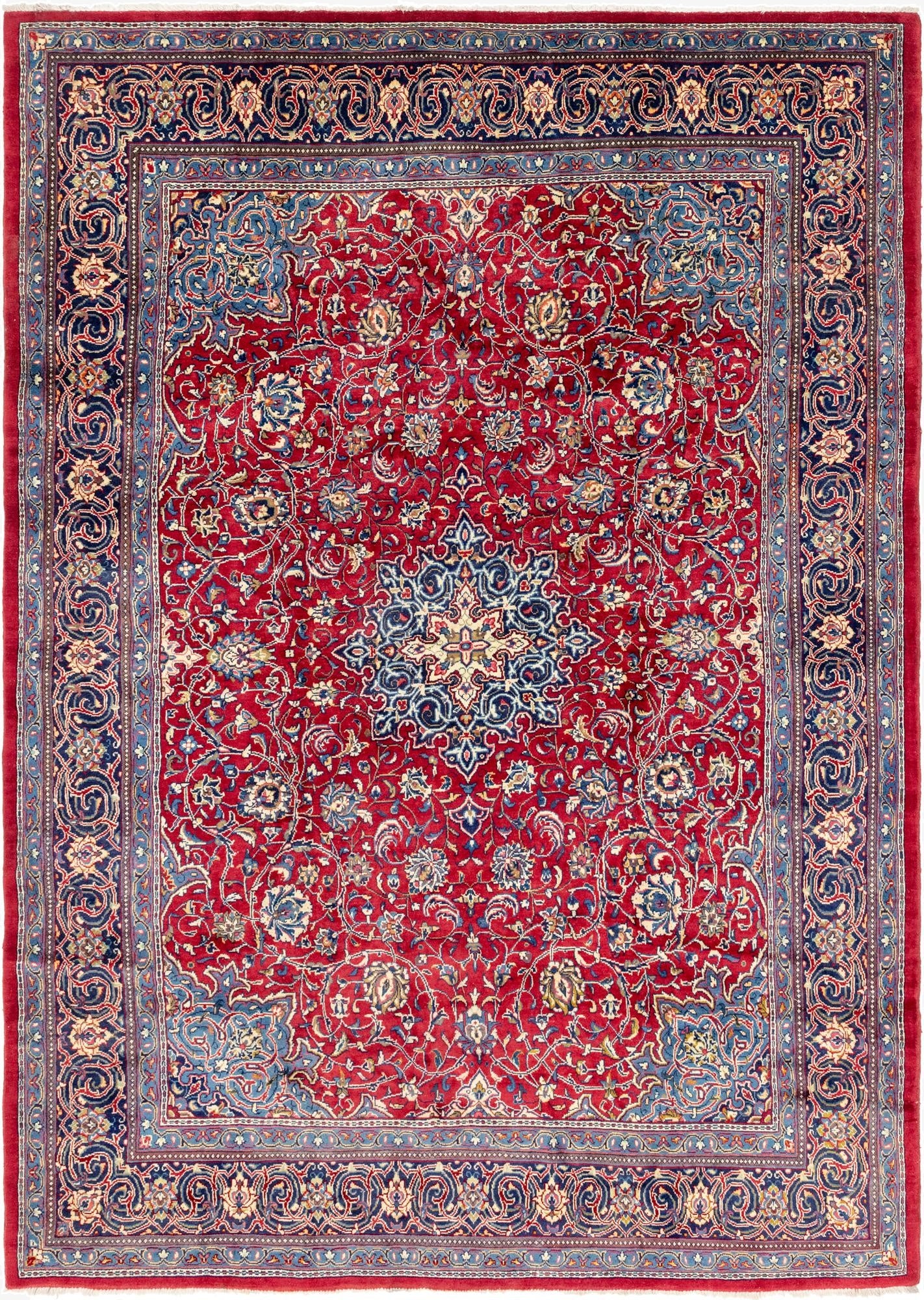 9' 9 x 13' 8  Hand Knotted Mahal Persian Wool Rug