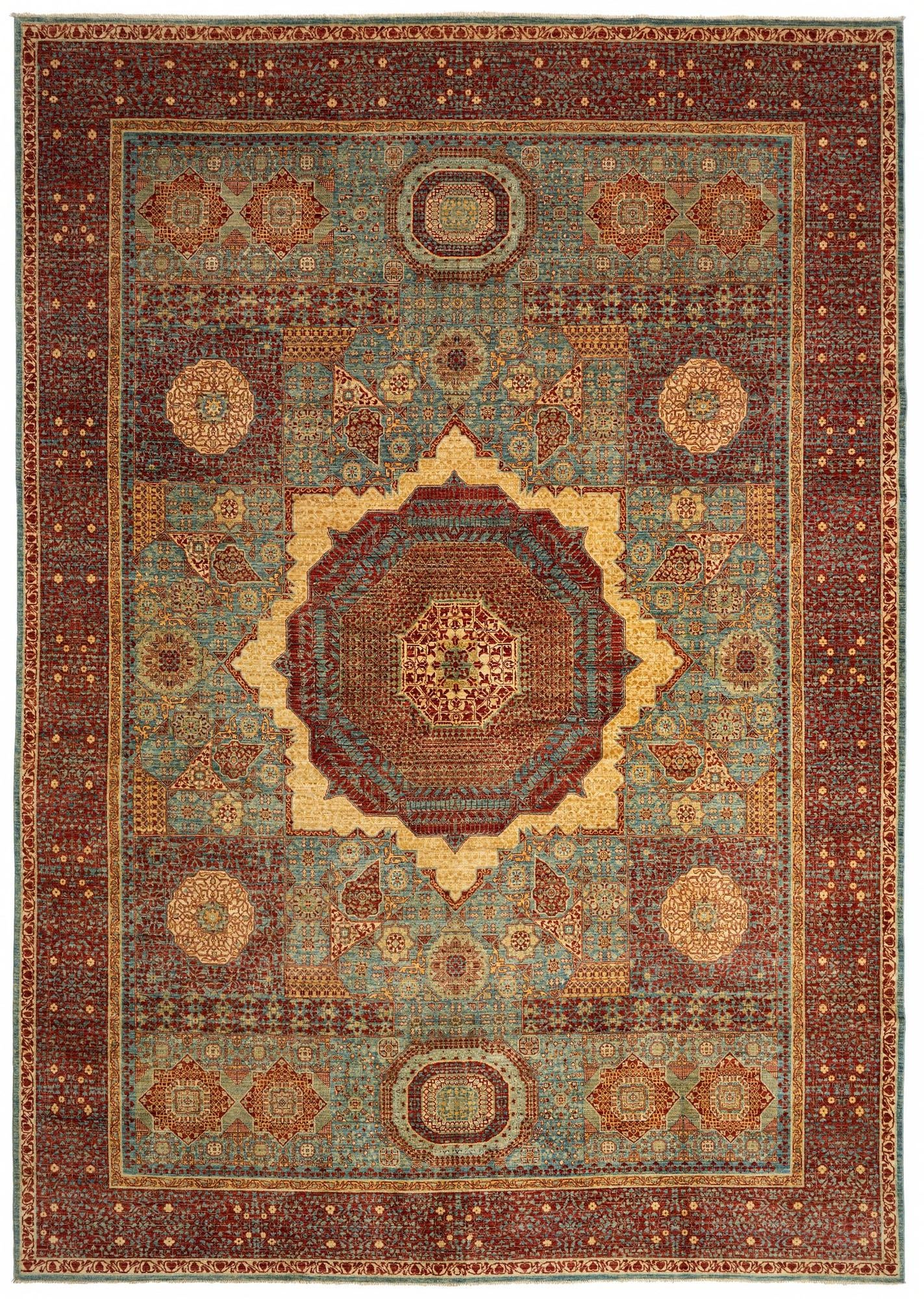 9' 11 x 13' 11 Mamluk Wool Rug
