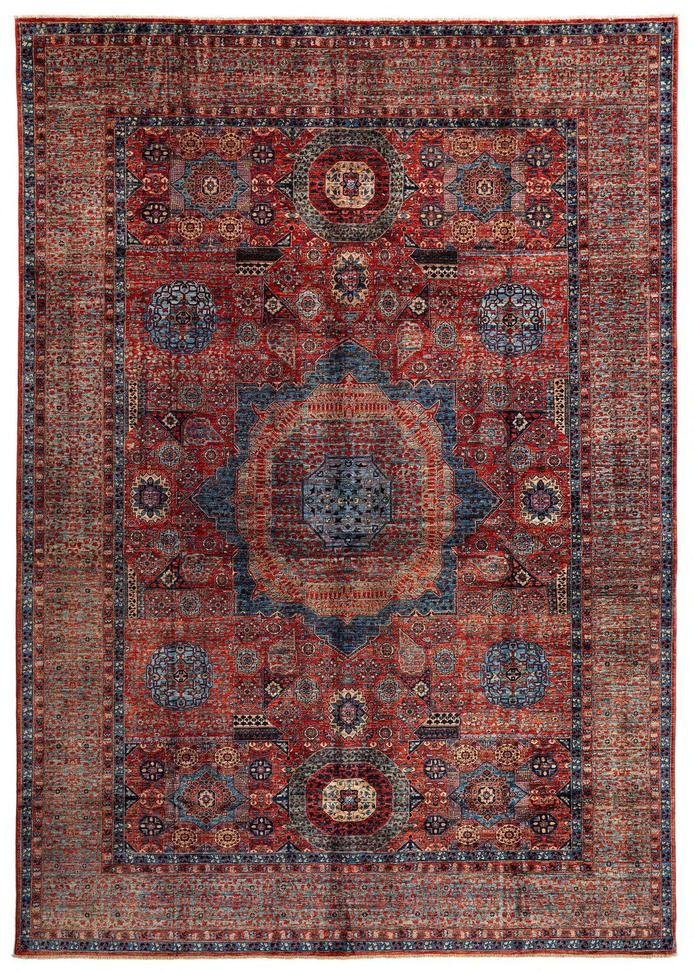 9' 8 x 13' 9 Mamluk Wool Rug