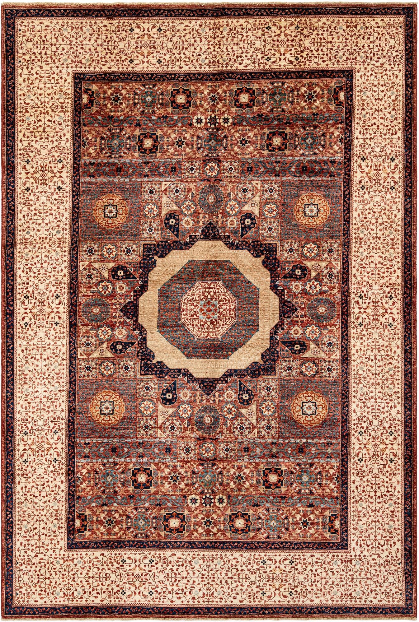 6' x 8' 10 Hand Knotted Mamluk Rug