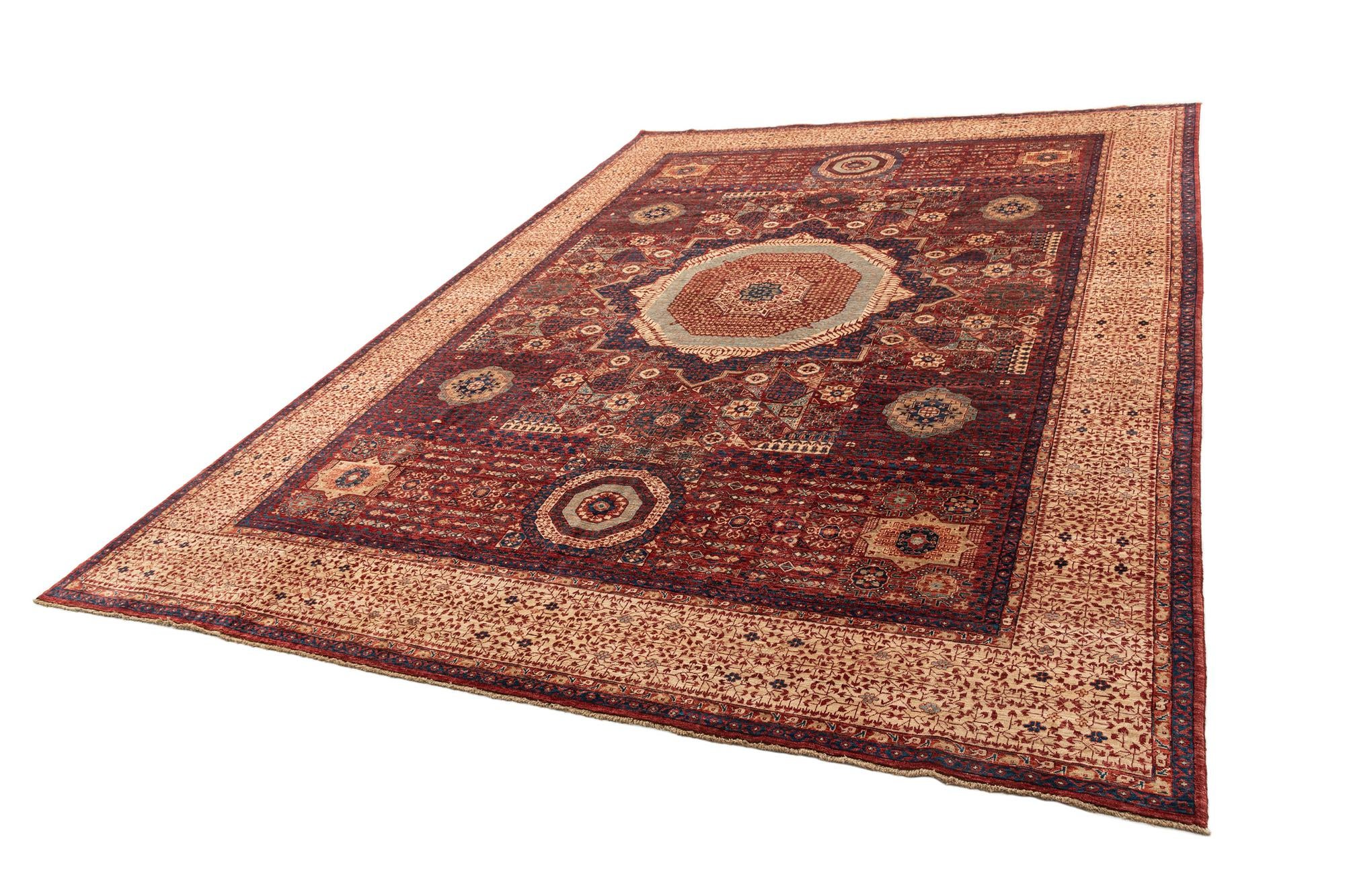9' 8 x 13' 11 Hand Knotted Mamluk Rug