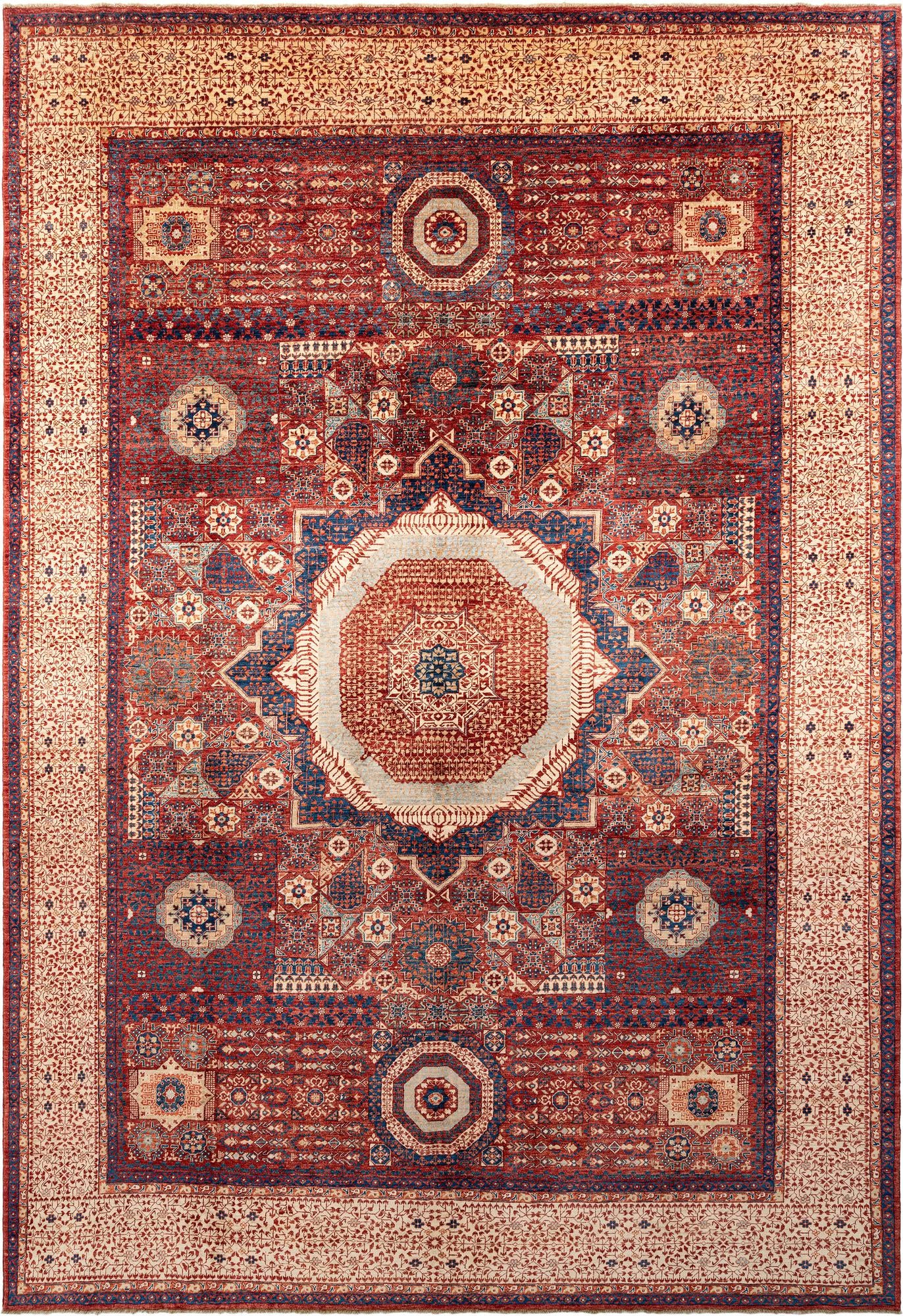9' 8 x 13' 11 Hand Knotted Mamluk Rug