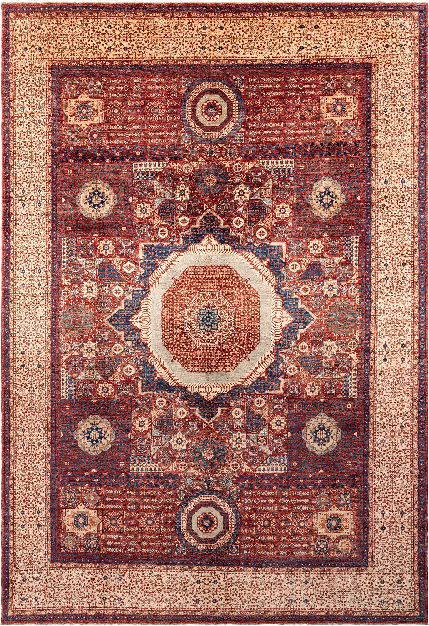 9' 8 x 13' 11  Hand Knotted Mamluk Rug