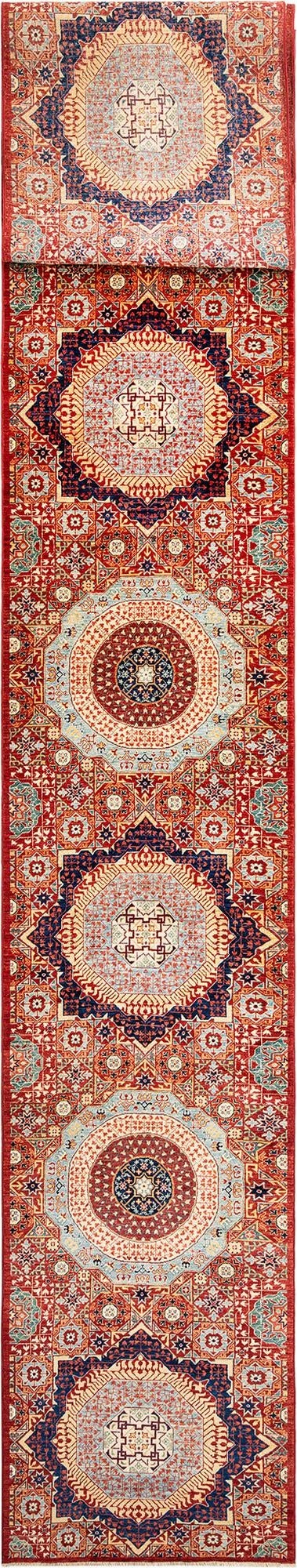2' 11 x 24' 5  Hand Knotted Mamluk Rug
