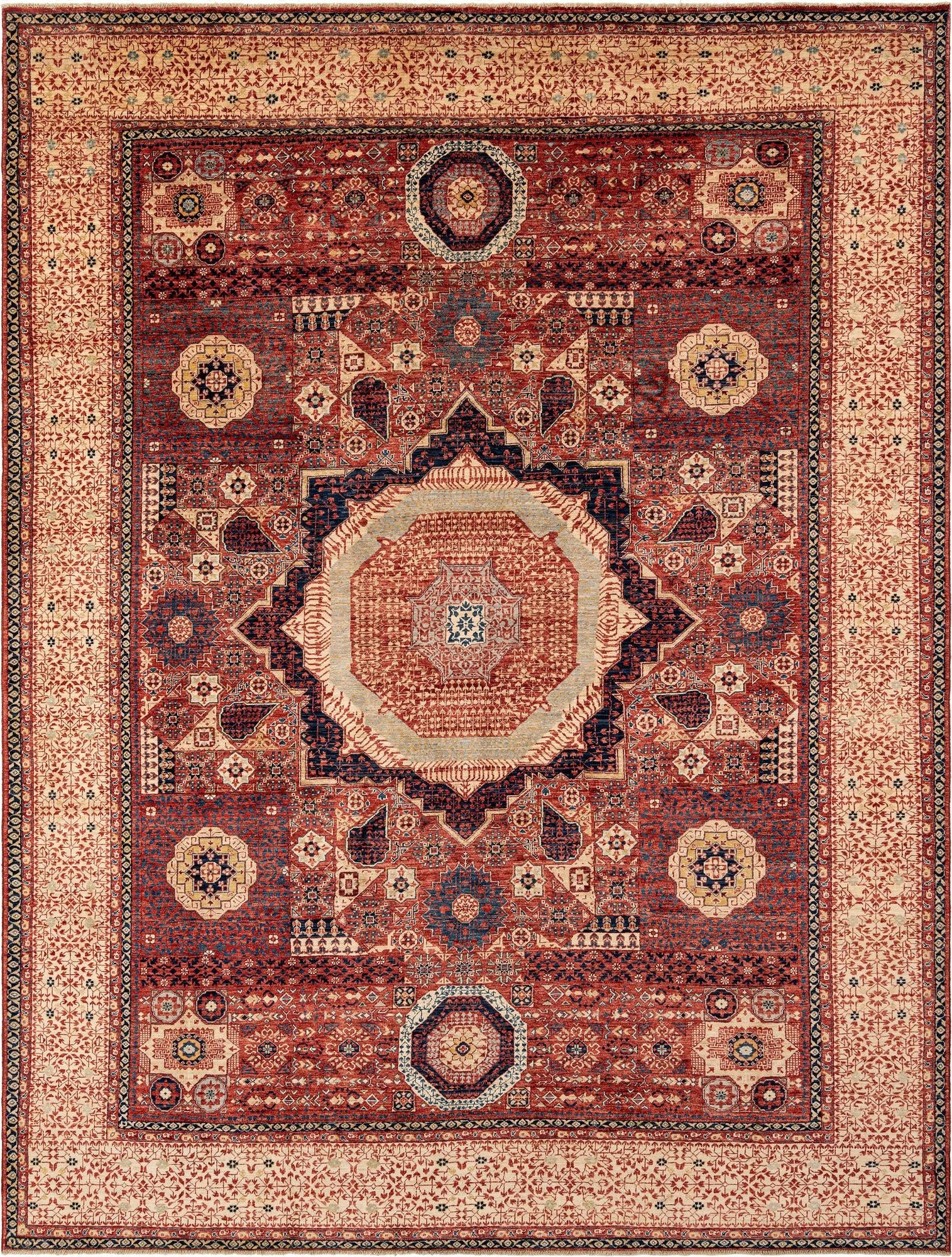 8' 8 x 11' 5  Hand Knotted Mamluk Rug